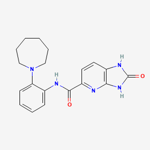 molecular formula C19H21N5O2 B6782830 N-[2-(azepan-1-yl)phenyl]-2-oxo-1,3-dihydroimidazo[4,5-b]pyridine-5-carboxamide 