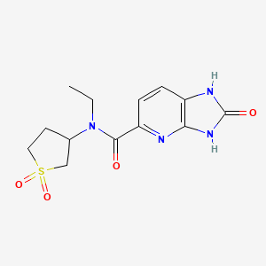 molecular formula C13H16N4O4S B6782832 N-(1,1-dioxothiolan-3-yl)-N-ethyl-2-oxo-1,3-dihydroimidazo[4,5-b]pyridine-5-carboxamide 