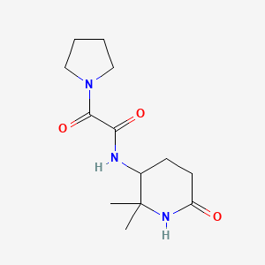 molecular formula C13H21N3O3 B6782885 N-(2,2-dimethyl-6-oxopiperidin-3-yl)-2-oxo-2-pyrrolidin-1-ylacetamide 