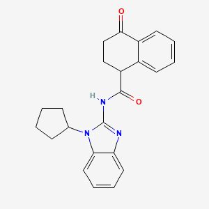 molecular formula C23H23N3O2 B6782940 N-(1-cyclopentylbenzimidazol-2-yl)-4-oxo-2,3-dihydro-1H-naphthalene-1-carboxamide 