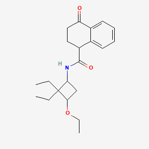 molecular formula C21H29NO3 B6782958 N-(3-ethoxy-2,2-diethylcyclobutyl)-4-oxo-2,3-dihydro-1H-naphthalene-1-carboxamide 