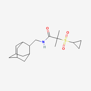 molecular formula C18H29NO3S B6783009 N-(2-adamantylmethyl)-2-cyclopropylsulfonyl-2-methylpropanamide 