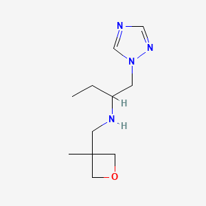 molecular formula C11H20N4O B6783145 N-[(3-methyloxetan-3-yl)methyl]-1-(1,2,4-triazol-1-yl)butan-2-amine 