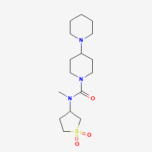 molecular formula C16H29N3O3S B6783239 N-(1,1-dioxothiolan-3-yl)-N-methyl-4-piperidin-1-ylpiperidine-1-carboxamide 