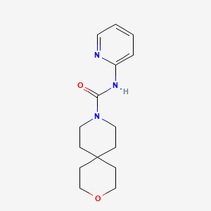 molecular formula C15H21N3O2 B6783241 N-pyridin-2-yl-3-oxa-9-azaspiro[5.5]undecane-9-carboxamide 