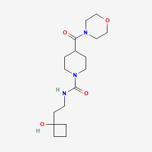 molecular formula C17H29N3O4 B6783375 N-[2-(1-hydroxycyclobutyl)ethyl]-4-(morpholine-4-carbonyl)piperidine-1-carboxamide 