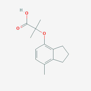 molecular formula C14H18O3 B067834 2-甲基-2-[(7-甲基-2,3-二氢-1H-茚-4-基)氧基]丙酸 CAS No. 175136-07-9