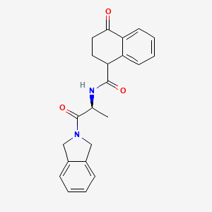 molecular formula C22H22N2O3 B6783402 N-[(2S)-1-(1,3-dihydroisoindol-2-yl)-1-oxopropan-2-yl]-4-oxo-2,3-dihydro-1H-naphthalene-1-carboxamide 