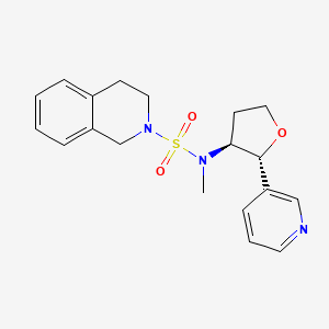 molecular formula C19H23N3O3S B6783619 N-methyl-N-[(2R,3S)-2-pyridin-3-yloxolan-3-yl]-3,4-dihydro-1H-isoquinoline-2-sulfonamide 