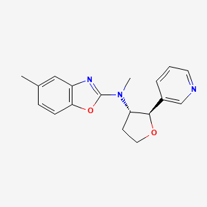 molecular formula C18H19N3O2 B6783754 N,5-dimethyl-N-[(2R,3S)-2-pyridin-3-yloxolan-3-yl]-1,3-benzoxazol-2-amine 