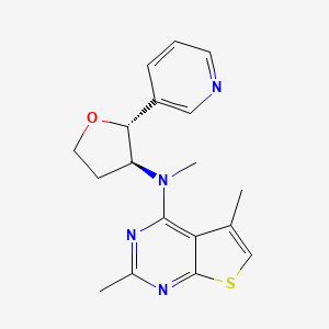 molecular formula C18H20N4OS B6783762 N,2,5-trimethyl-N-[(2R,3S)-2-pyridin-3-yloxolan-3-yl]thieno[2,3-d]pyrimidin-4-amine 