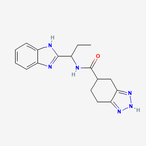 molecular formula C17H20N6O B6783984 N-[1-(1H-benzimidazol-2-yl)propyl]-4,5,6,7-tetrahydro-2H-benzotriazole-5-carboxamide 
