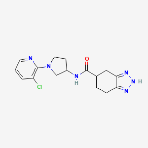 molecular formula C16H19ClN6O B6784246 N-[1-(3-chloropyridin-2-yl)pyrrolidin-3-yl]-4,5,6,7-tetrahydro-2H-benzotriazole-5-carboxamide 