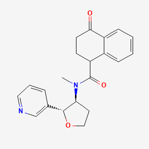 molecular formula C21H22N2O3 B6784355 N-methyl-4-oxo-N-[(2R,3S)-2-pyridin-3-yloxolan-3-yl]-2,3-dihydro-1H-naphthalene-1-carboxamide 
