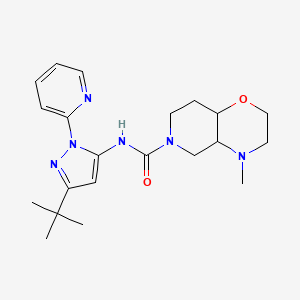 molecular formula C21H30N6O2 B6784397 N-(5-tert-butyl-2-pyridin-2-ylpyrazol-3-yl)-4-methyl-3,4a,5,7,8,8a-hexahydro-2H-pyrido[4,3-b][1,4]oxazine-6-carboxamide 