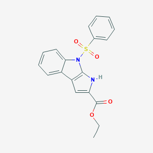 molecular formula C19H16N2O4S B067844 ETHYL 8-BENZENESULFONYL-1,8-DIHYDRO-PYRROLO[2,3-B]INDOLE-2-CARBOXYLATE CAS No. 182257-99-4