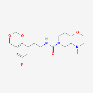 molecular formula C19H26FN3O4 B6784463 N-[2-(6-fluoro-4H-1,3-benzodioxin-8-yl)ethyl]-4-methyl-3,4a,5,7,8,8a-hexahydro-2H-pyrido[4,3-b][1,4]oxazine-6-carboxamide 