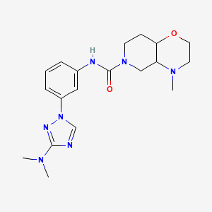 molecular formula C19H27N7O2 B6784470 N-[3-[3-(dimethylamino)-1,2,4-triazol-1-yl]phenyl]-4-methyl-3,4a,5,7,8,8a-hexahydro-2H-pyrido[4,3-b][1,4]oxazine-6-carboxamide 