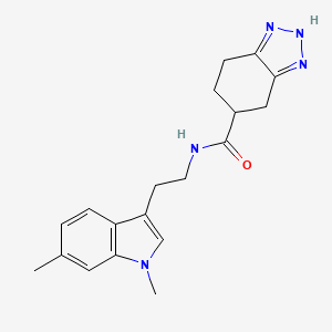 molecular formula C19H23N5O B6784490 N-[2-(1,6-dimethylindol-3-yl)ethyl]-4,5,6,7-tetrahydro-2H-benzotriazole-5-carboxamide 