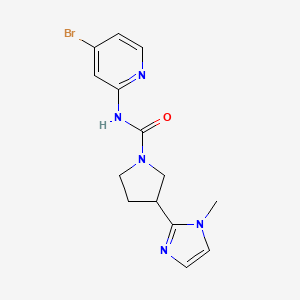 molecular formula C14H16BrN5O B6784573 N-(4-bromopyridin-2-yl)-3-(1-methylimidazol-2-yl)pyrrolidine-1-carboxamide 