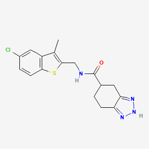 molecular formula C17H17ClN4OS B6784607 N-[(5-chloro-3-methyl-1-benzothiophen-2-yl)methyl]-4,5,6,7-tetrahydro-2H-benzotriazole-5-carboxamide 