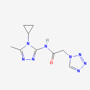 molecular formula C9H12N8O B6784887 N-(4-cyclopropyl-5-methyl-1,2,4-triazol-3-yl)-2-(tetrazol-1-yl)acetamide 