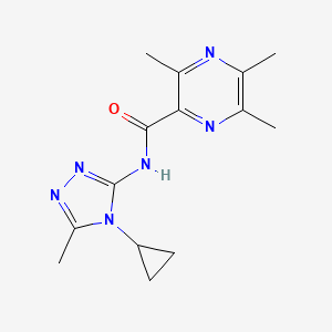 molecular formula C14H18N6O B6784921 N-(4-cyclopropyl-5-methyl-1,2,4-triazol-3-yl)-3,5,6-trimethylpyrazine-2-carboxamide 