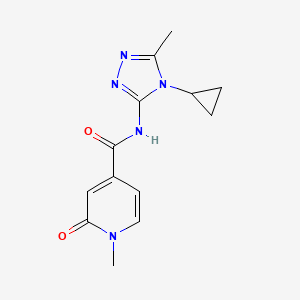 molecular formula C13H15N5O2 B6784929 N-(4-cyclopropyl-5-methyl-1,2,4-triazol-3-yl)-1-methyl-2-oxopyridine-4-carboxamide 