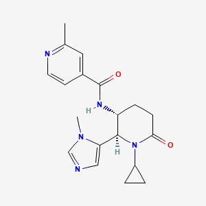 molecular formula C19H23N5O2 B6784933 N-[(2R,3R)-1-cyclopropyl-2-(3-methylimidazol-4-yl)-6-oxopiperidin-3-yl]-2-methylpyridine-4-carboxamide 