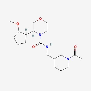 molecular formula C19H33N3O4 B6785174 N-[(1-acetylpiperidin-3-yl)methyl]-3-(2-methoxycyclopentyl)morpholine-4-carboxamide 