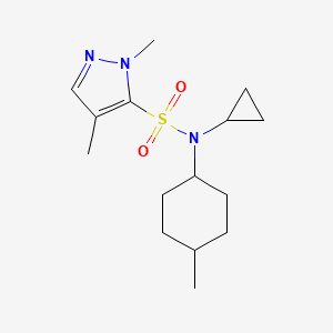 molecular formula C15H25N3O2S B6785383 N-cyclopropyl-2,4-dimethyl-N-(4-methylcyclohexyl)pyrazole-3-sulfonamide 