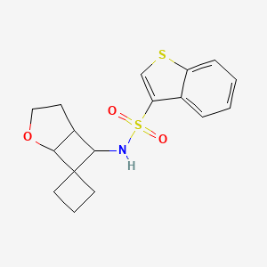 molecular formula C17H19NO3S2 B6785437 N-spiro[2-oxabicyclo[3.2.0]heptane-7,1'-cyclobutane]-6-yl-1-benzothiophene-3-sulfonamide 