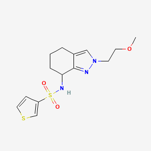 molecular formula C14H19N3O3S2 B6785444 N-[2-(2-methoxyethyl)-4,5,6,7-tetrahydroindazol-7-yl]thiophene-3-sulfonamide 