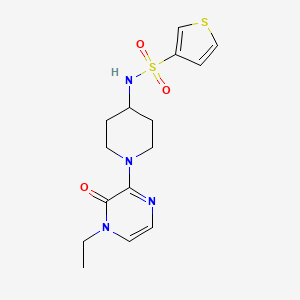 molecular formula C15H20N4O3S2 B6785473 N-[1-(4-ethyl-3-oxopyrazin-2-yl)piperidin-4-yl]thiophene-3-sulfonamide 