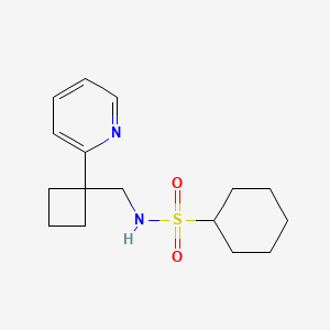 molecular formula C16H24N2O2S B6785595 N-[(1-pyridin-2-ylcyclobutyl)methyl]cyclohexanesulfonamide 