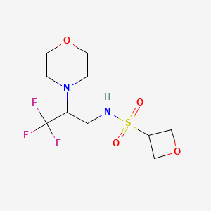 molecular formula C10H17F3N2O4S B6785610 N-(3,3,3-trifluoro-2-morpholin-4-ylpropyl)oxetane-3-sulfonamide 