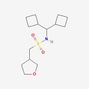 molecular formula C14H25NO3S B6785612 N-[di(cyclobutyl)methyl]-1-(oxolan-3-yl)methanesulfonamide 