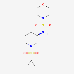 molecular formula C12H23N3O5S2 B6785638 N-[(3R)-1-cyclopropylsulfonylpiperidin-3-yl]morpholine-4-sulfonamide 