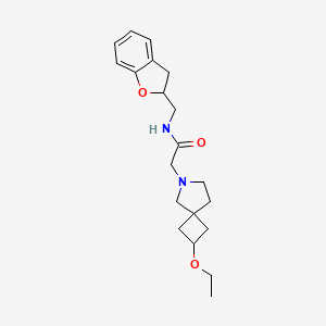 molecular formula C20H28N2O3 B6785687 N-(2,3-dihydro-1-benzofuran-2-ylmethyl)-2-(2-ethoxy-6-azaspiro[3.4]octan-6-yl)acetamide 
