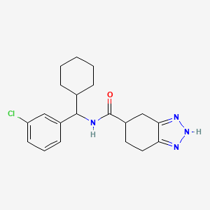 molecular formula C20H25ClN4O B6785736 N-[(3-chlorophenyl)-cyclohexylmethyl]-4,5,6,7-tetrahydro-2H-benzotriazole-5-carboxamide 