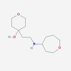 molecular formula C13H25NO3 B6785743 4-[2-(Oxepan-4-ylamino)ethyl]oxan-4-ol 
