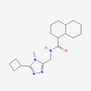molecular formula C19H30N4O B6785790 N-[(5-cyclobutyl-4-methyl-1,2,4-triazol-3-yl)methyl]-1,2,3,4,4a,5,6,7,8,8a-decahydronaphthalene-1-carboxamide 
