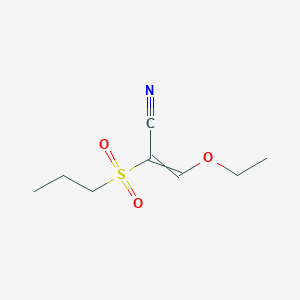 molecular formula C8H13NO3S B067858 3-Ethoxy-2-(propylsulfonyl)acrylonitrile CAS No. 175201-52-2