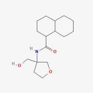 molecular formula C16H27NO3 B6785826 N-[3-(hydroxymethyl)oxolan-3-yl]-1,2,3,4,4a,5,6,7,8,8a-decahydronaphthalene-1-carboxamide 