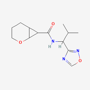 molecular formula C13H19N3O3 B6785867 N-[2-methyl-1-(1,2,4-oxadiazol-3-yl)propyl]-2-oxabicyclo[4.1.0]heptane-7-carboxamide 