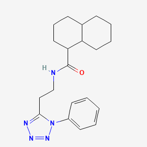 molecular formula C20H27N5O B6785958 N-[2-(1-phenyltetrazol-5-yl)ethyl]-1,2,3,4,4a,5,6,7,8,8a-decahydronaphthalene-1-carboxamide 