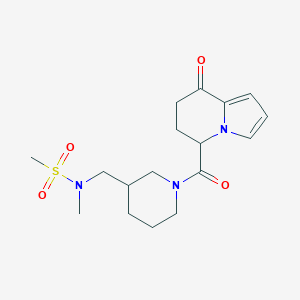 molecular formula C17H25N3O4S B6786024 N-methyl-N-[[1-(8-oxo-6,7-dihydro-5H-indolizine-5-carbonyl)piperidin-3-yl]methyl]methanesulfonamide 