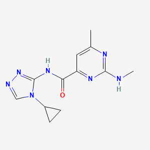 molecular formula C12H15N7O B6786045 N-(4-cyclopropyl-1,2,4-triazol-3-yl)-6-methyl-2-(methylamino)pyrimidine-4-carboxamide 
