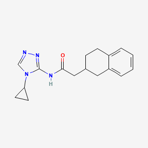 molecular formula C17H20N4O B6786059 N-(4-cyclopropyl-1,2,4-triazol-3-yl)-2-(1,2,3,4-tetrahydronaphthalen-2-yl)acetamide 