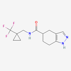 molecular formula C13H16F3N3O B6786073 N-[[1-(trifluoromethyl)cyclopropyl]methyl]-4,5,6,7-tetrahydro-1H-indazole-5-carboxamide 